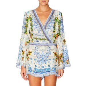 Camilla Come As You Are Bell Sleeve Playsuit Romper Small b87E